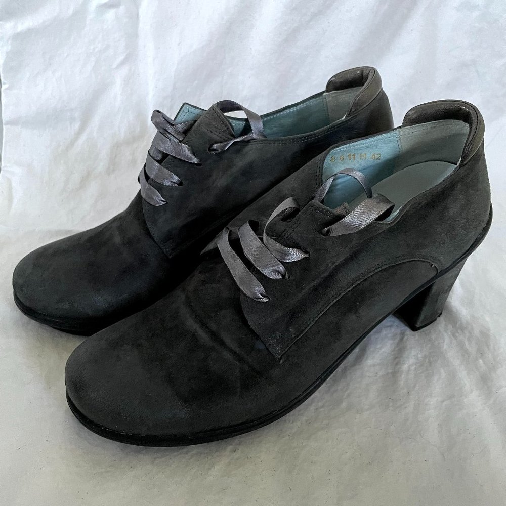 Grey tie up booties